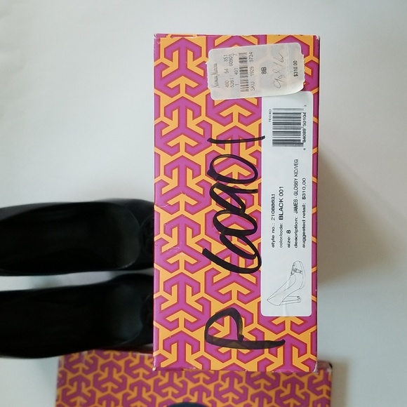 Tory Burch Black Leather Logo Heels Original Box Size 8 M - Picture 6 of 16
